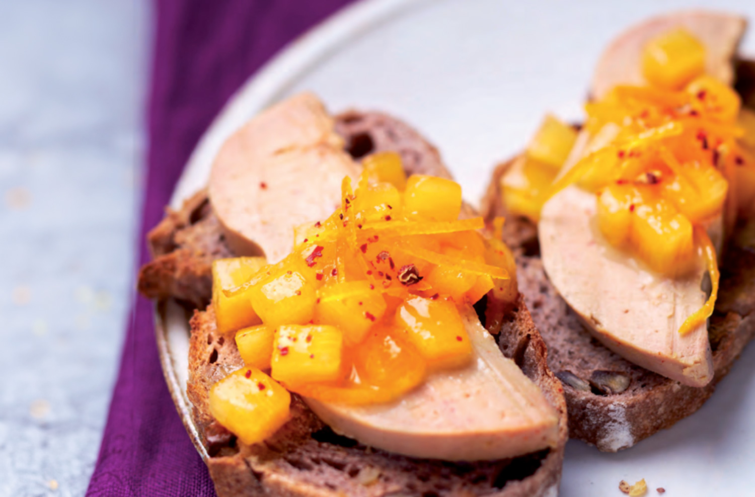 Torrada de Foie Gras com Kaki Espanhol